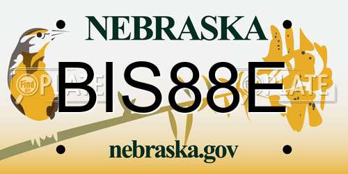 BIS88E Nebraska License Plate
