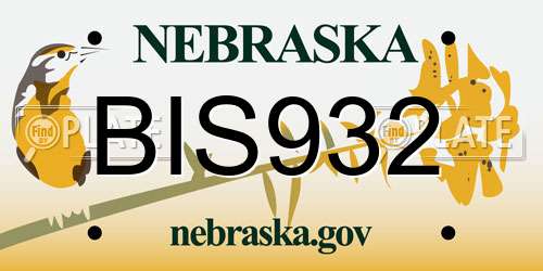 BIS932 Nebraska License Plate