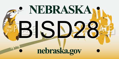 BISD28 Nebraska License Plate