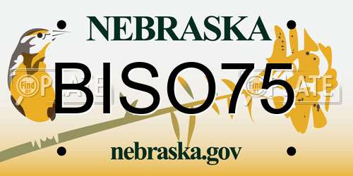 BISO75 Nebraska License Plate