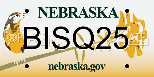 BISQ25 Nebraska License Plate