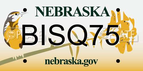 BISQ75 Nebraska License Plate