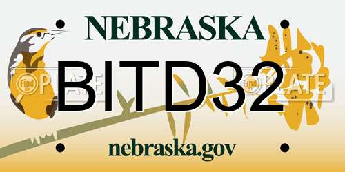 BITD32 Nebraska License Plate