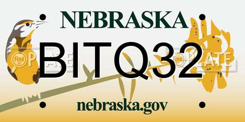 BITQ32 Nebraska License Plate