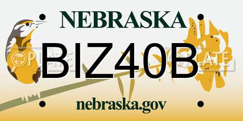 BIZ40B Nebraska License Plate