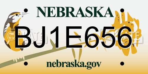 BJ1E656 Nebraska License Plate