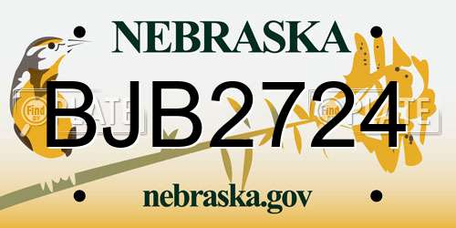 BJB2724 Nebraska License Plate