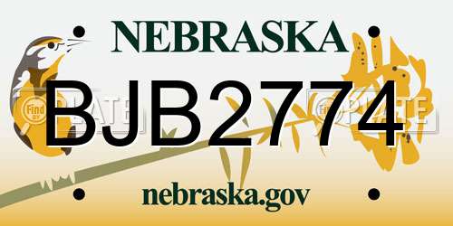 BJB2774 Nebraska License Plate