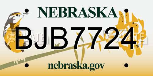 BJB7724 Nebraska License Plate