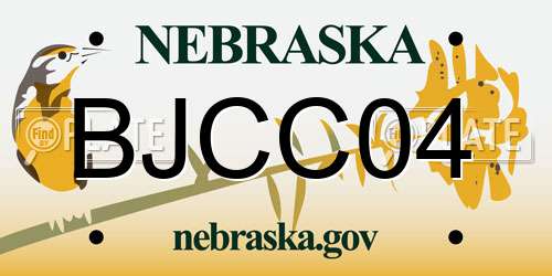 BJCC04 Nebraska License Plate