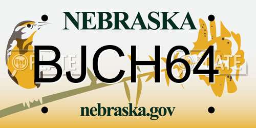 BJCH64 Nebraska License Plate