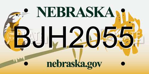 BJH2055 Nebraska License Plate