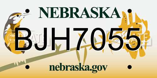 BJH7055 Nebraska License Plate