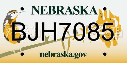 BJH7085 Nebraska License Plate