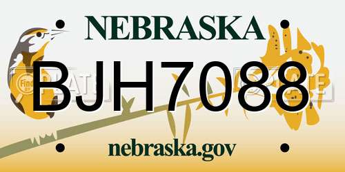 BJH7088 Nebraska License Plate