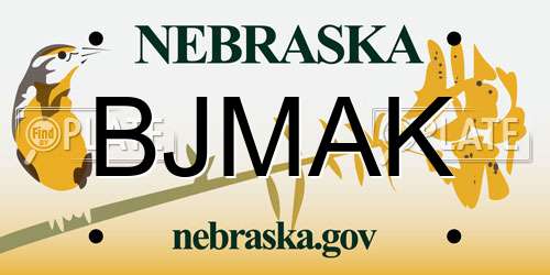 BJMAK Nebraska License Plate