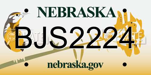 BJS2224 Nebraska License Plate