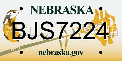 BJS7224 Nebraska License Plate