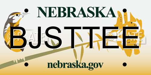 BJSTTEE Nebraska License Plate