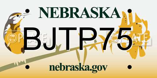 BJTP75 Nebraska License Plate
