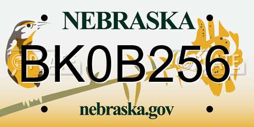 BK0B256 Nebraska License Plate