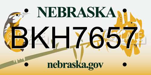 BKH7657 Nebraska License Plate