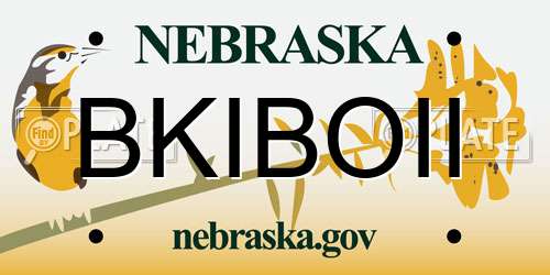 BKIBOII Nebraska License Plate