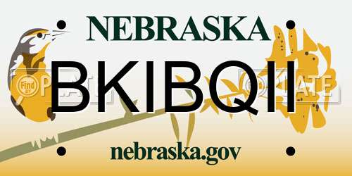 BKIBQII Nebraska License Plate