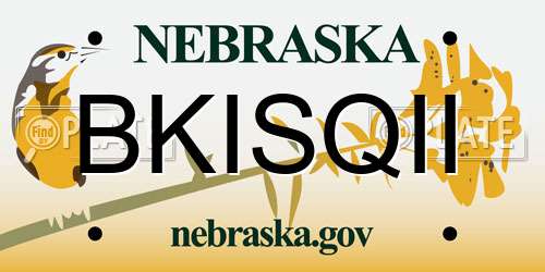 BKISQII Nebraska License Plate