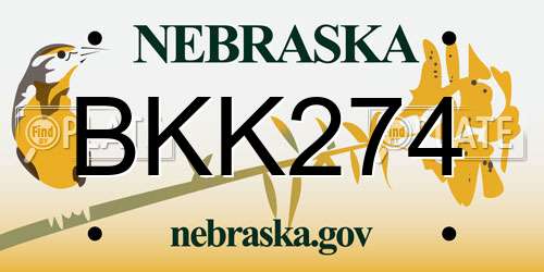BKK274 Nebraska License Plate