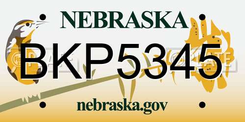 BKP5345 Nebraska License Plate
