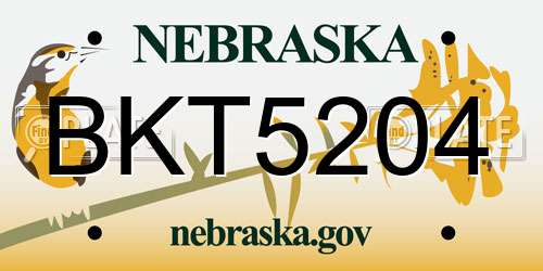 BKT5204 Nebraska License Plate