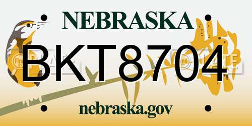 BKT8704 Nebraska License Plate