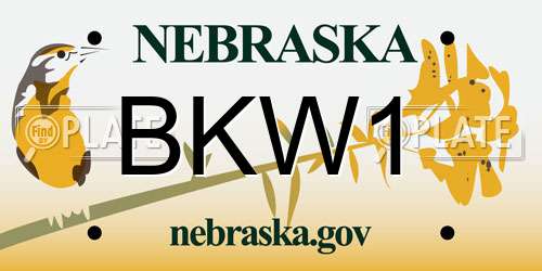 BKW1 Nebraska License Plate