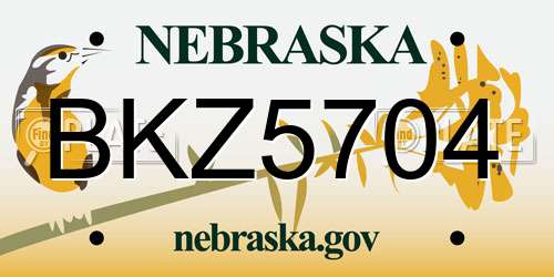 BKZ5704 Nebraska License Plate