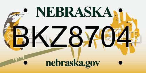BKZ8704 Nebraska License Plate