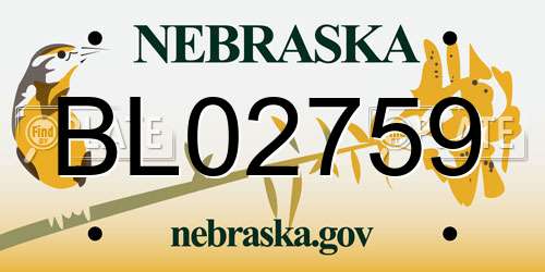 BL02759 Nebraska License Plate