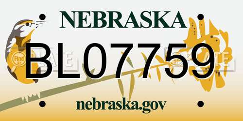 BL07759 Nebraska License Plate