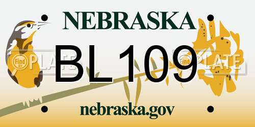 BL109 Nebraska License Plate