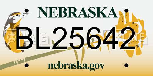 BL25642 Nebraska License Plate