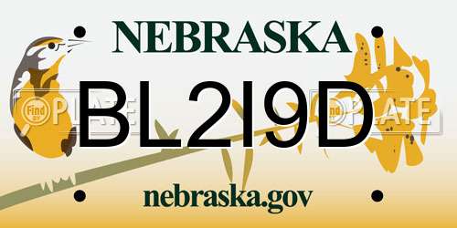 BL2I9D Nebraska License Plate