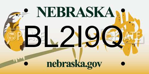 BL2I9Q Nebraska License Plate