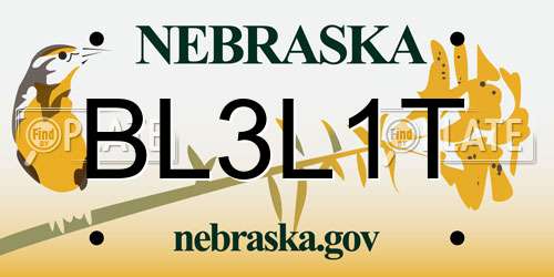 BL3L1T Nebraska License Plate