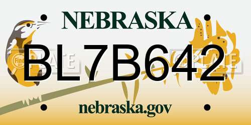 BL7B642 Nebraska License Plate