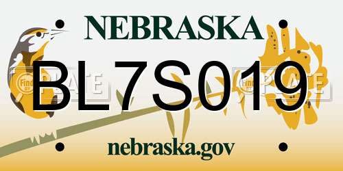 BL7S019 Nebraska License Plate