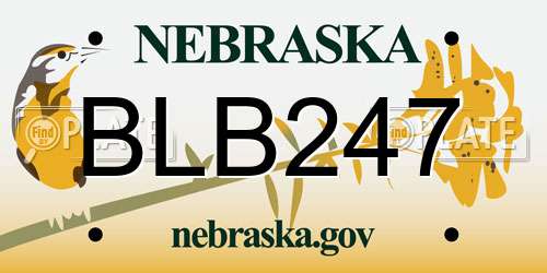 BLB247 Nebraska License Plate