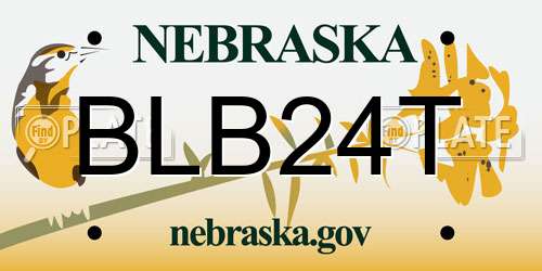BLB24T Nebraska License Plate