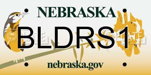 BLDRS1 Nebraska License Plate
