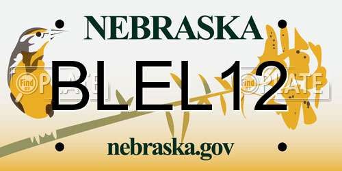 BLEL12 Nebraska License Plate