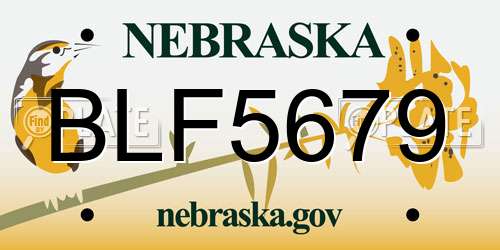 BLF5679 Nebraska License Plate